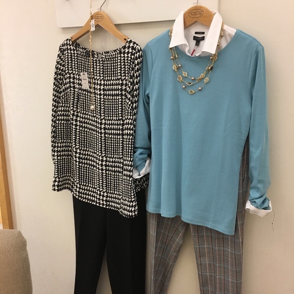 Chatham slim leg ankle length pants 8P Sits at waist Talbots plaid office NWT - Picture 14 of 14